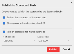 The user interface in the Scorecard Web Platform that lets you control how to share scorecard tools.