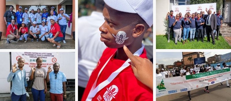 Photos of young people marking World Malaria Day.